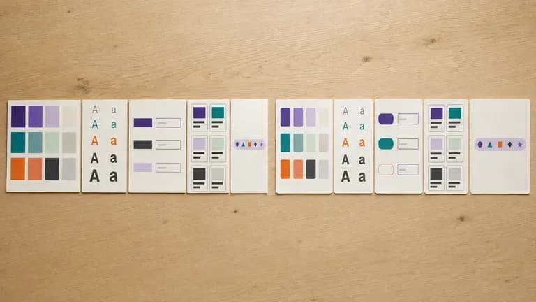 Two component card sets from the same guidelines with different corner and colour styles