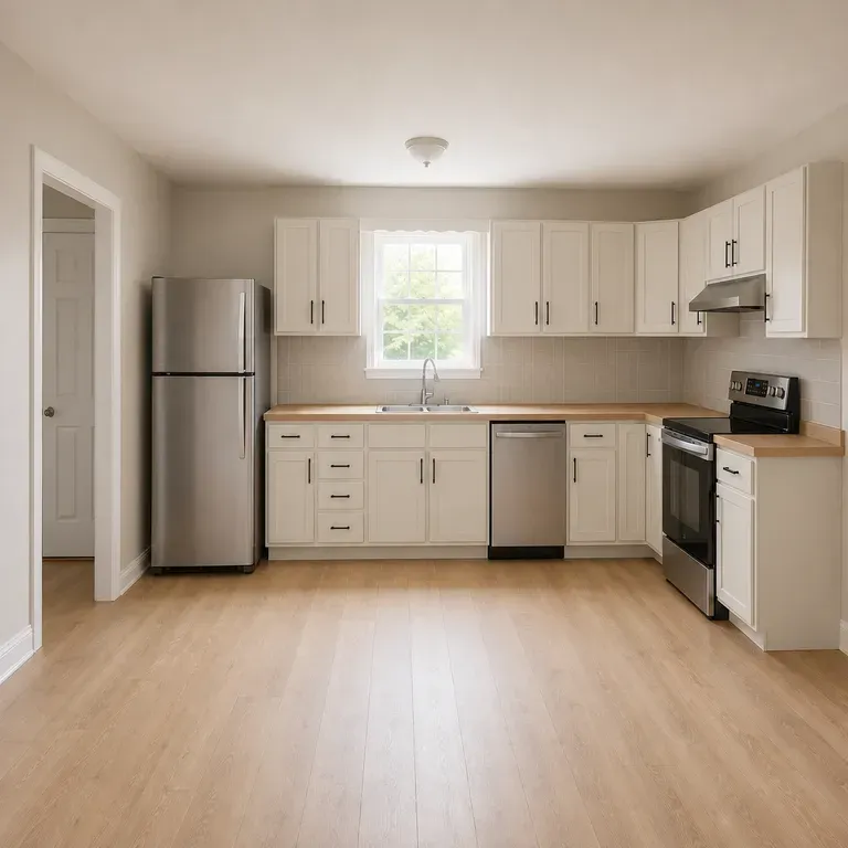 A close-up of a small kitchen after a redesign