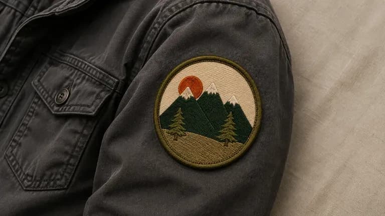 A team emblem patch sewn onto a jacket sleeve