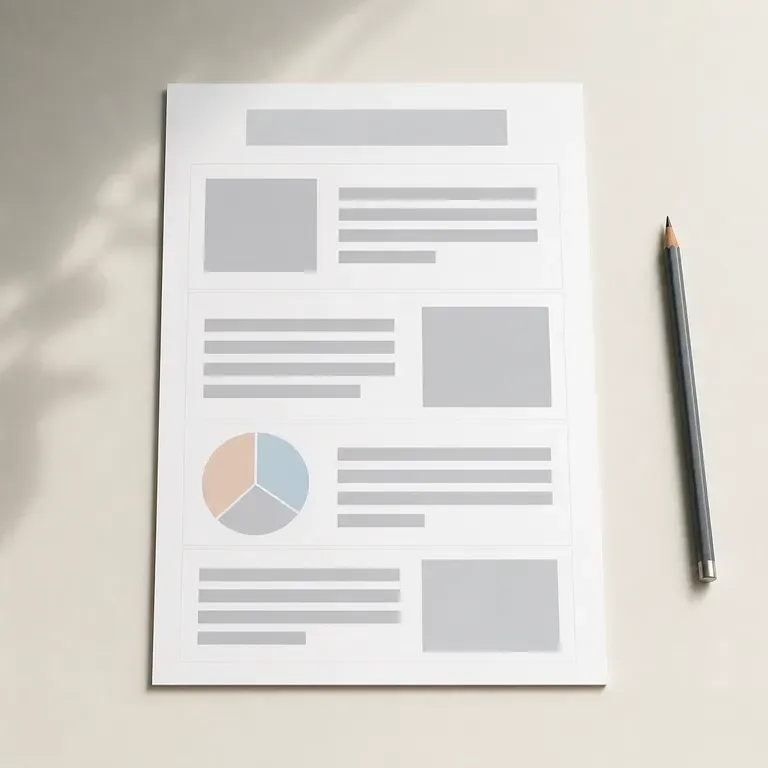 A clean, blank new-project brief document close-up