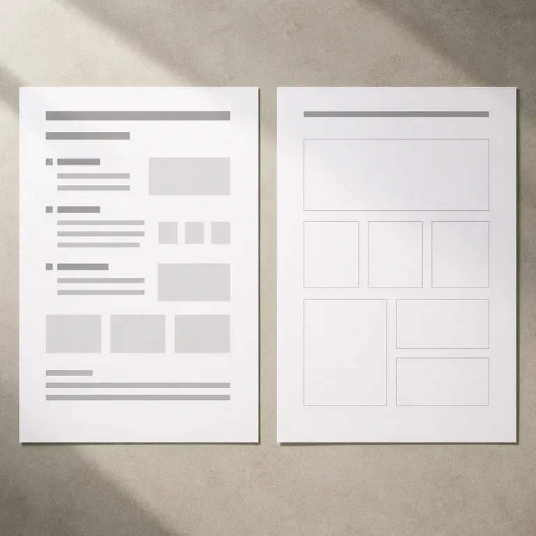 A brief document beside a blank agency letterhead sheet, suggesting a handoff