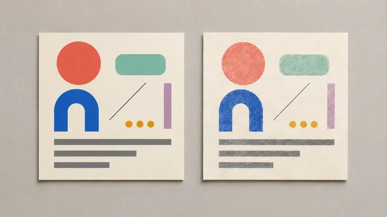 Two renders from the same prompt on different image models, same layout core, different style