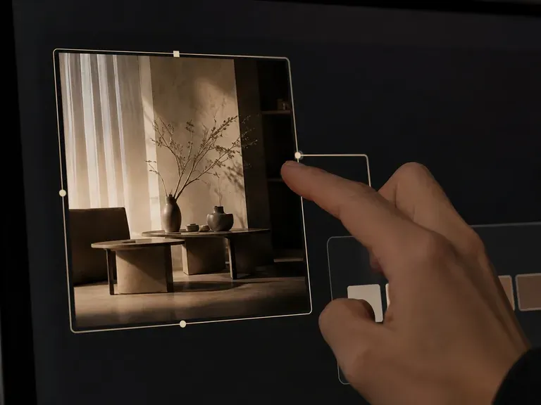 A close-up of one generated frame being actively adjusted